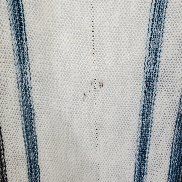 Torrid Striped Knit Fringed Vest Waterfall Front Cream Red Blue Sz 4 Pre-Owned - Picture 8 of 12